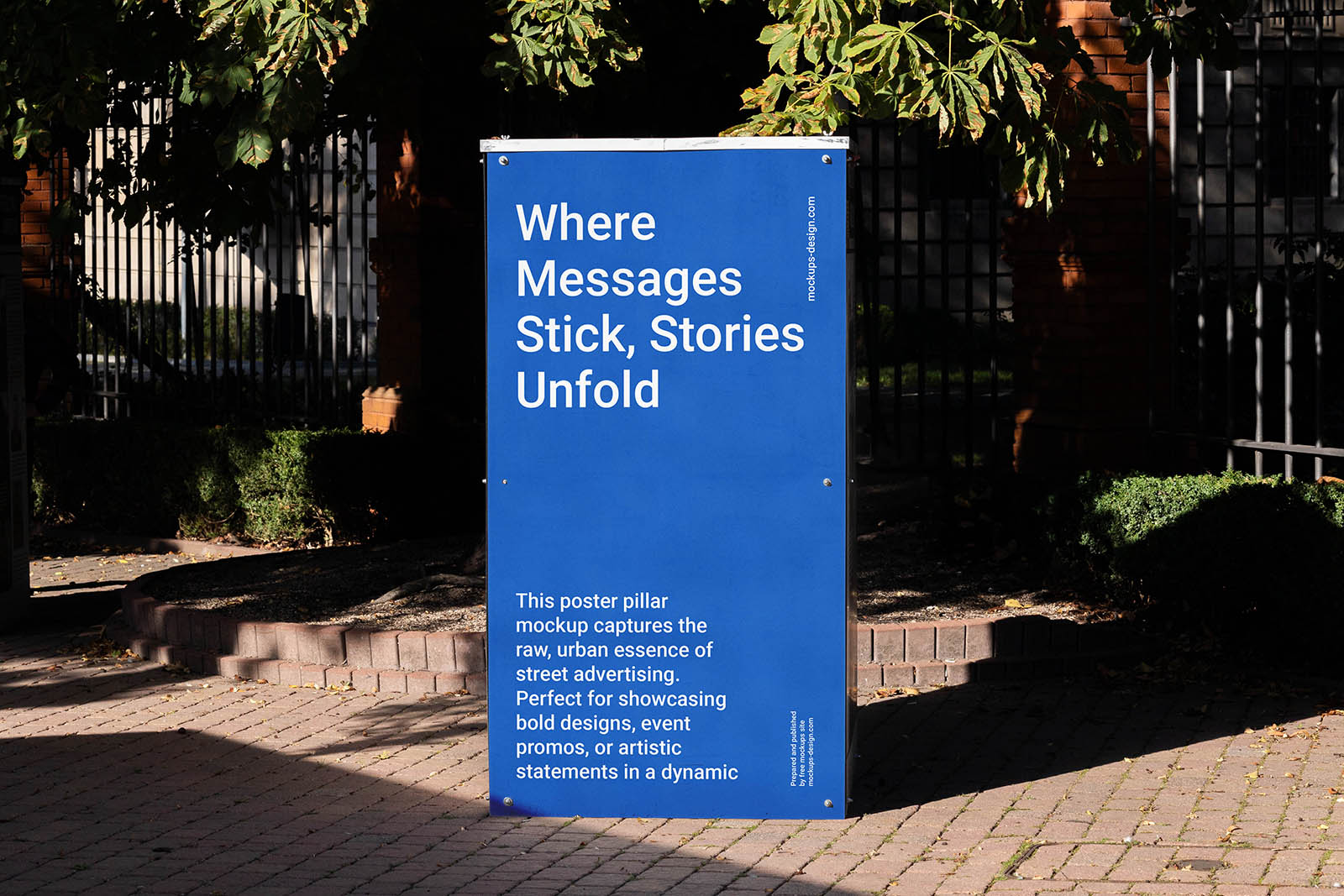 Urban poster pillar mockup