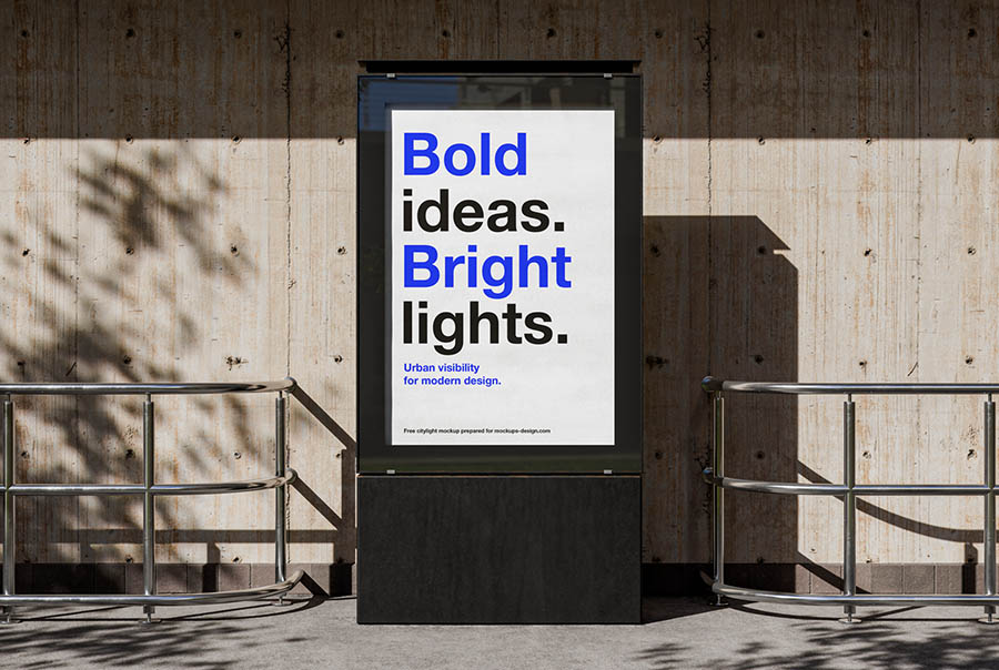 Modern citylight poster mockup