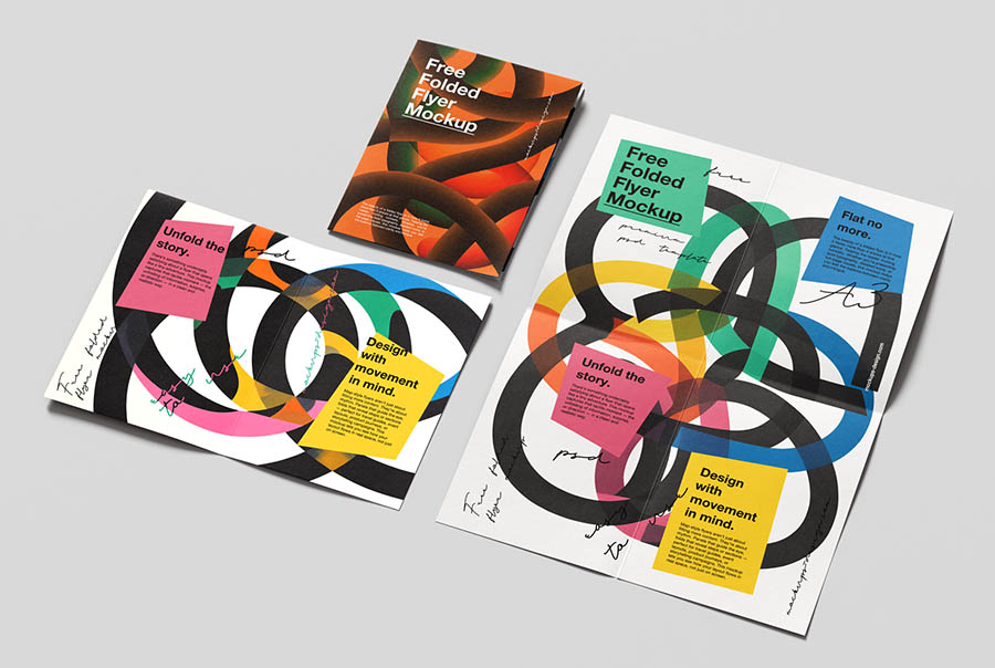 Map folded flyer mockup