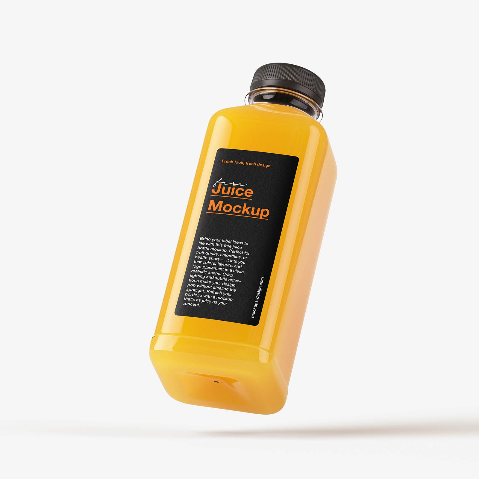 Clear juice bottle mockup
