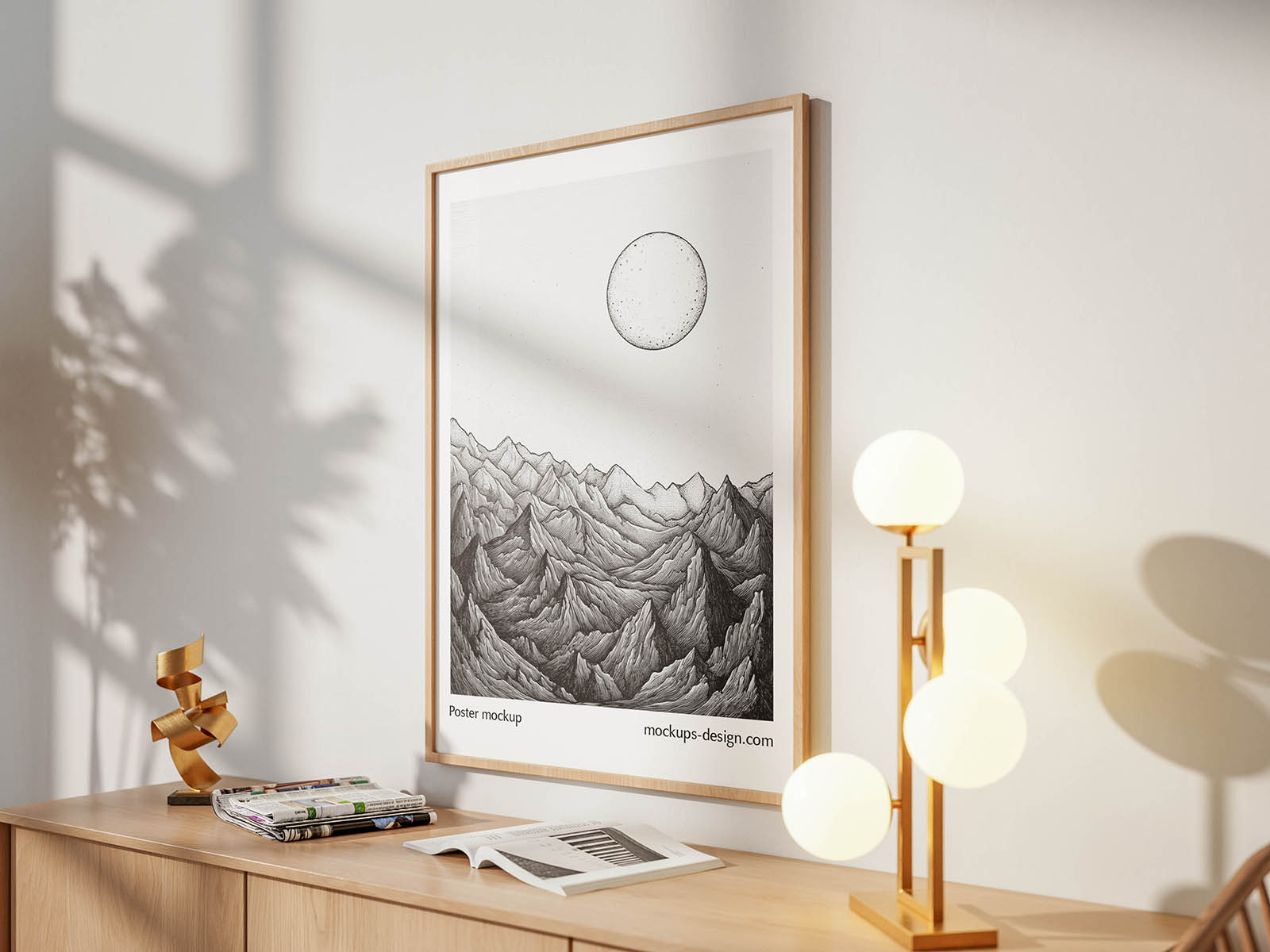 Free framed poster mockup