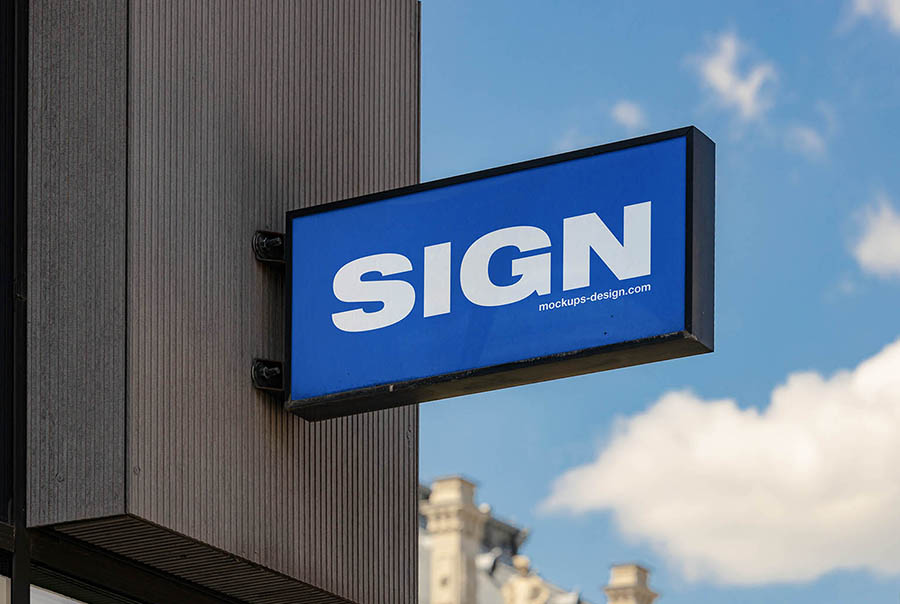 Urban wall sign mockup