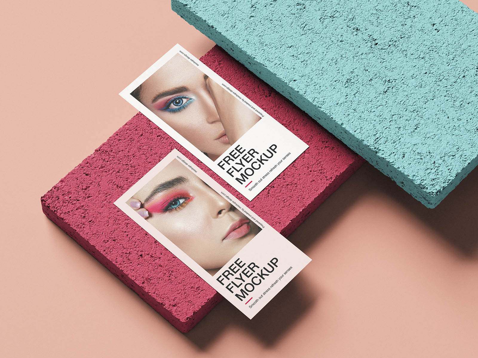 DL Flyer on stone tile mockup