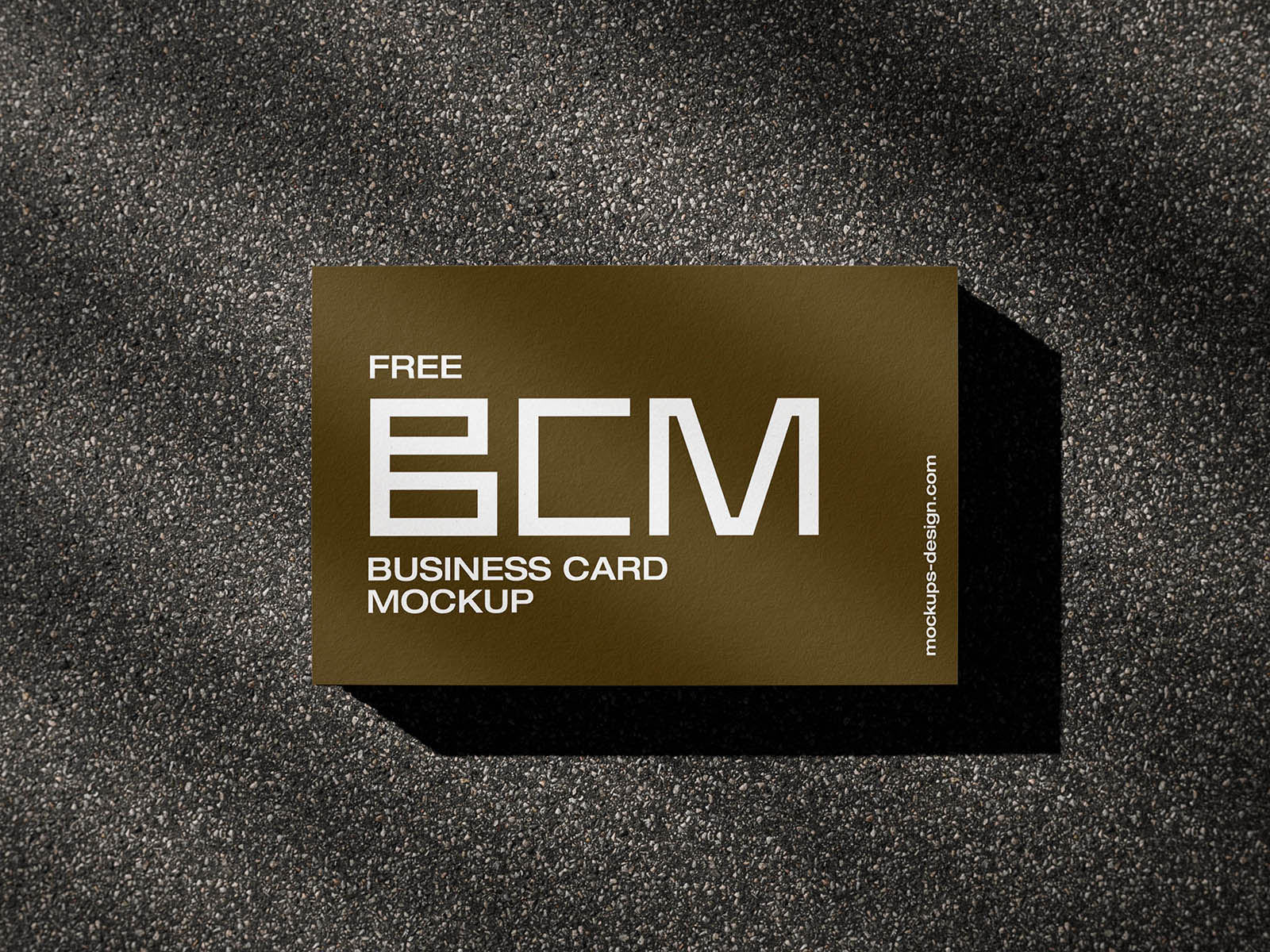 Outdoor shadow business card mockup