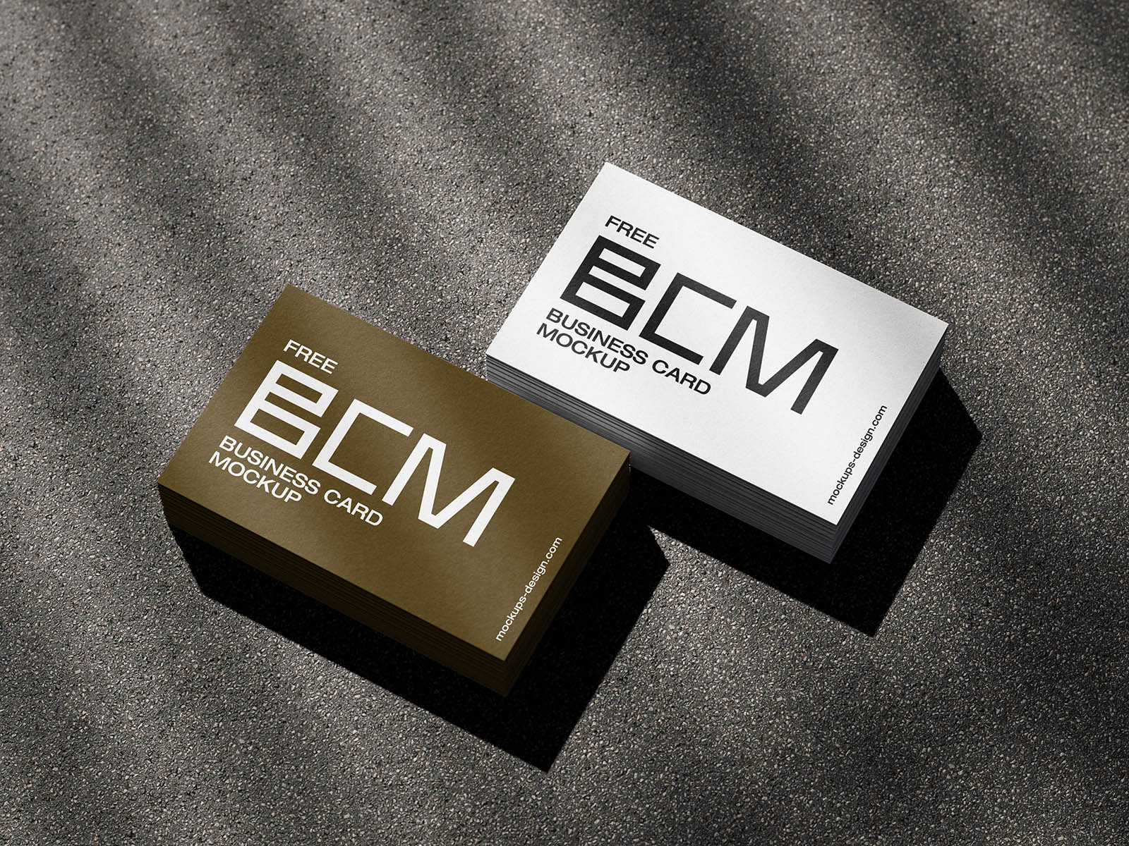 Outdoor shadow business card mockup