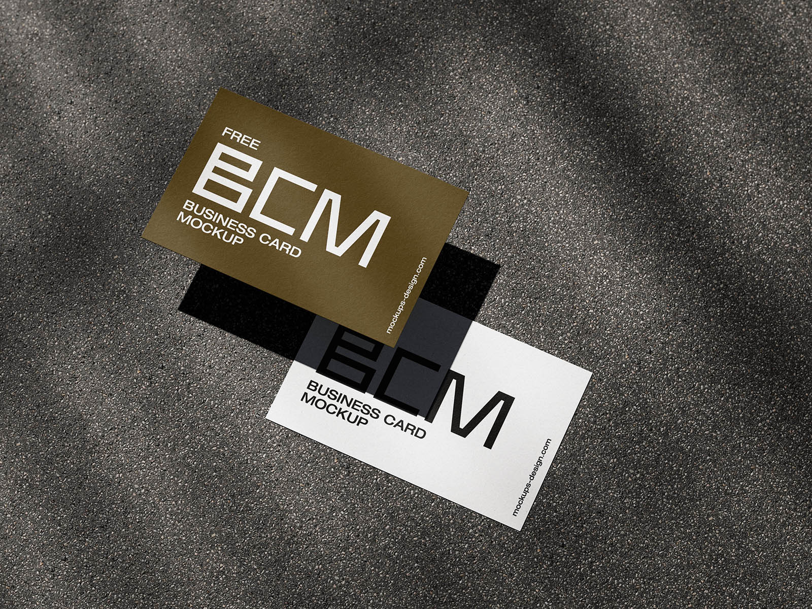 Outdoor shadow business card mockup