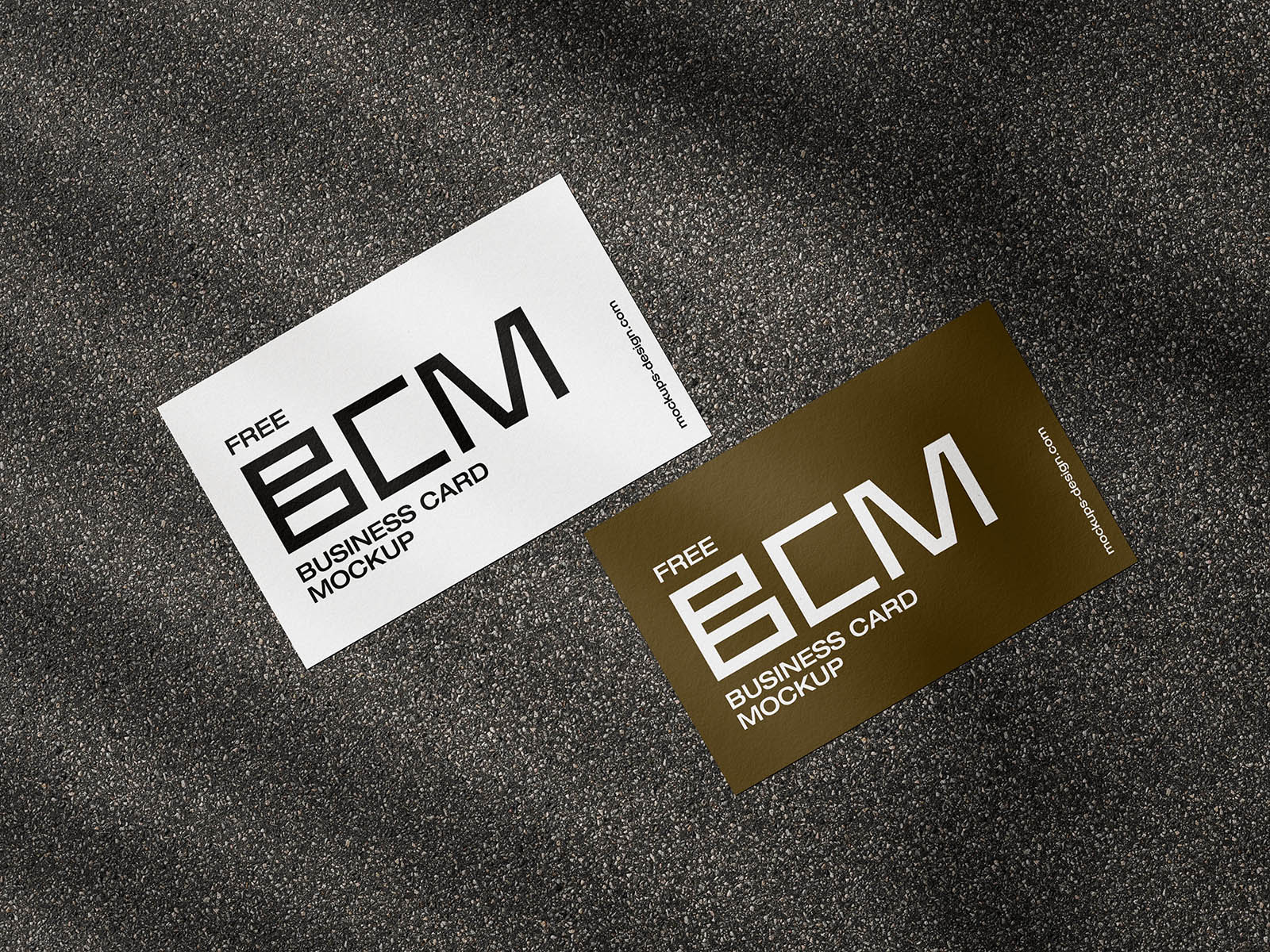 Outdoor shadow business card mockup