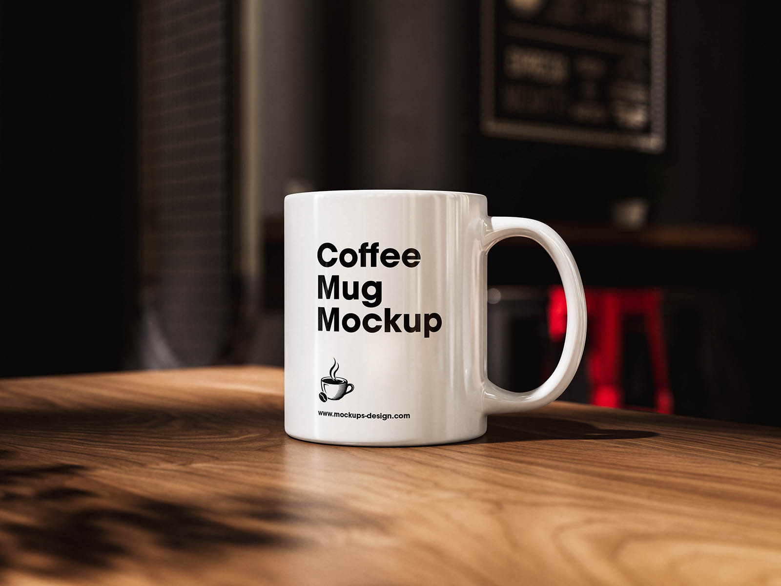 Warm café mug mockup