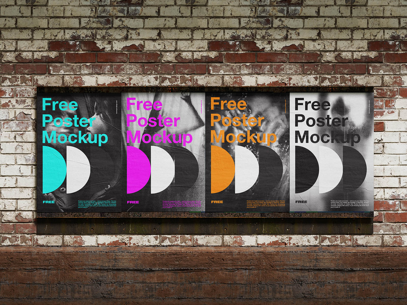 Urban poster wall mockup