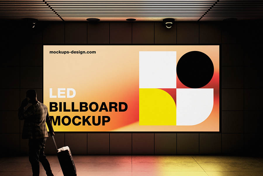 Ambient LED billboard mockup