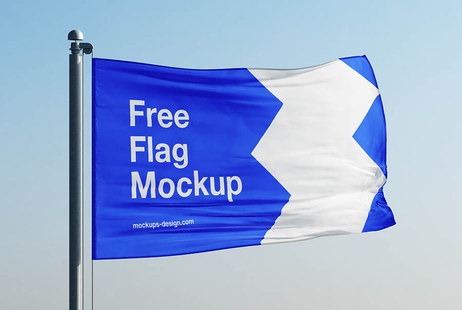 Outdoor flag mockup