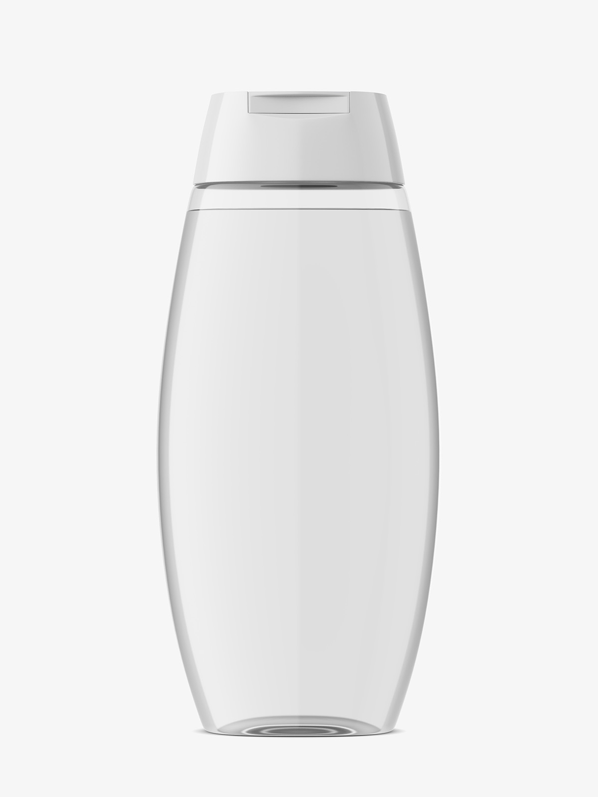 Transparent plastic bottle mockup