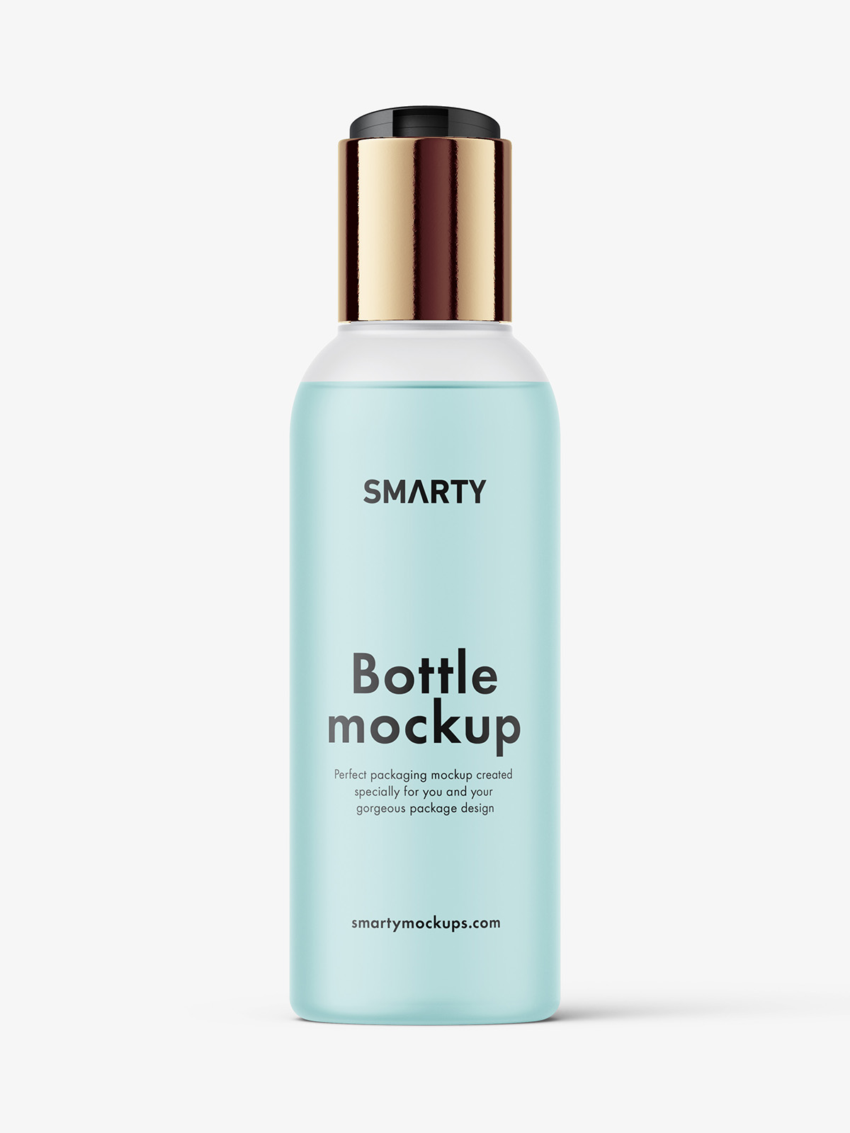 Frosted disc top bottle mockup - Mockups Design