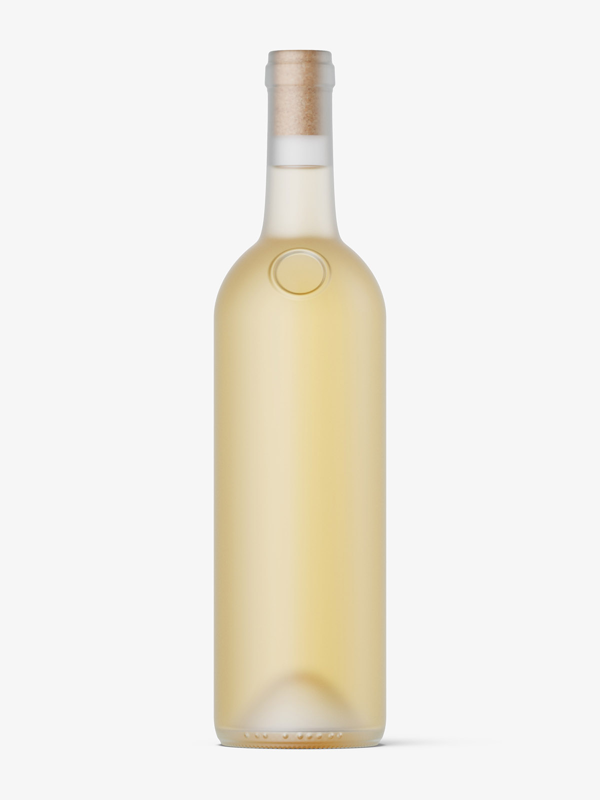 Frosted white wine bottle mockup - Mockups Design