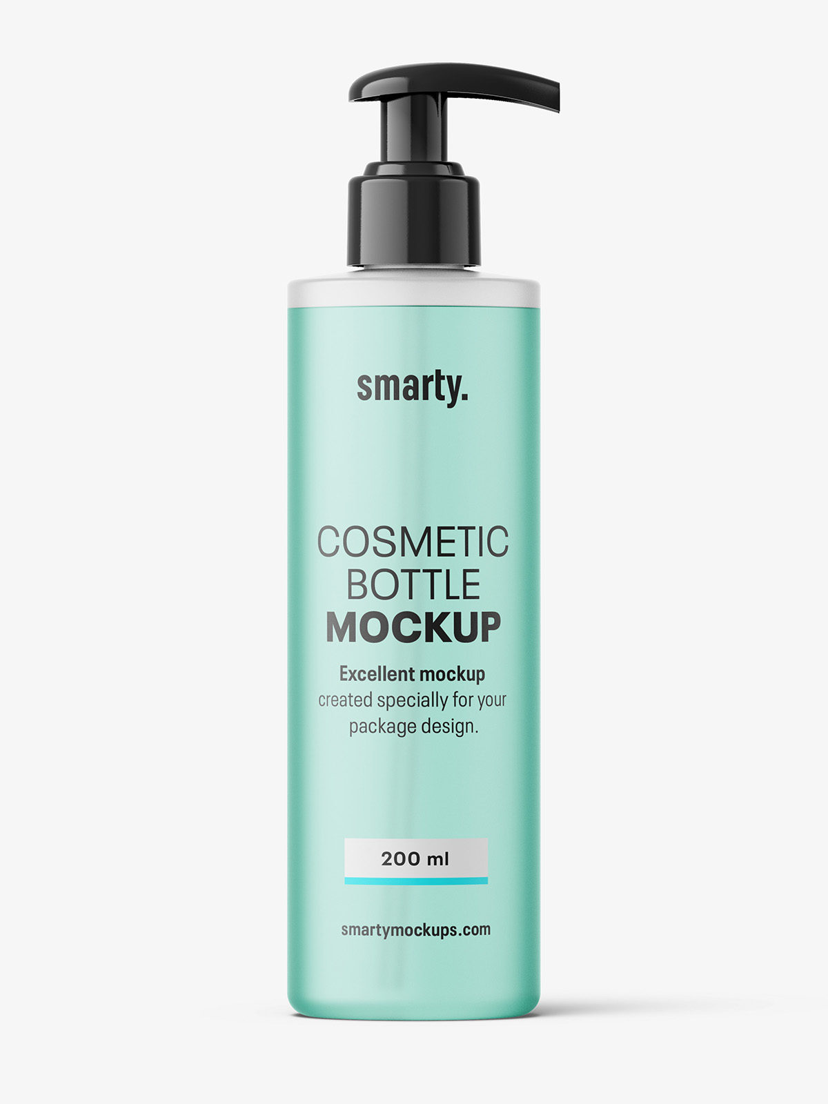 Frosted bottle with pump mockup / 200 ml - Mockups Design