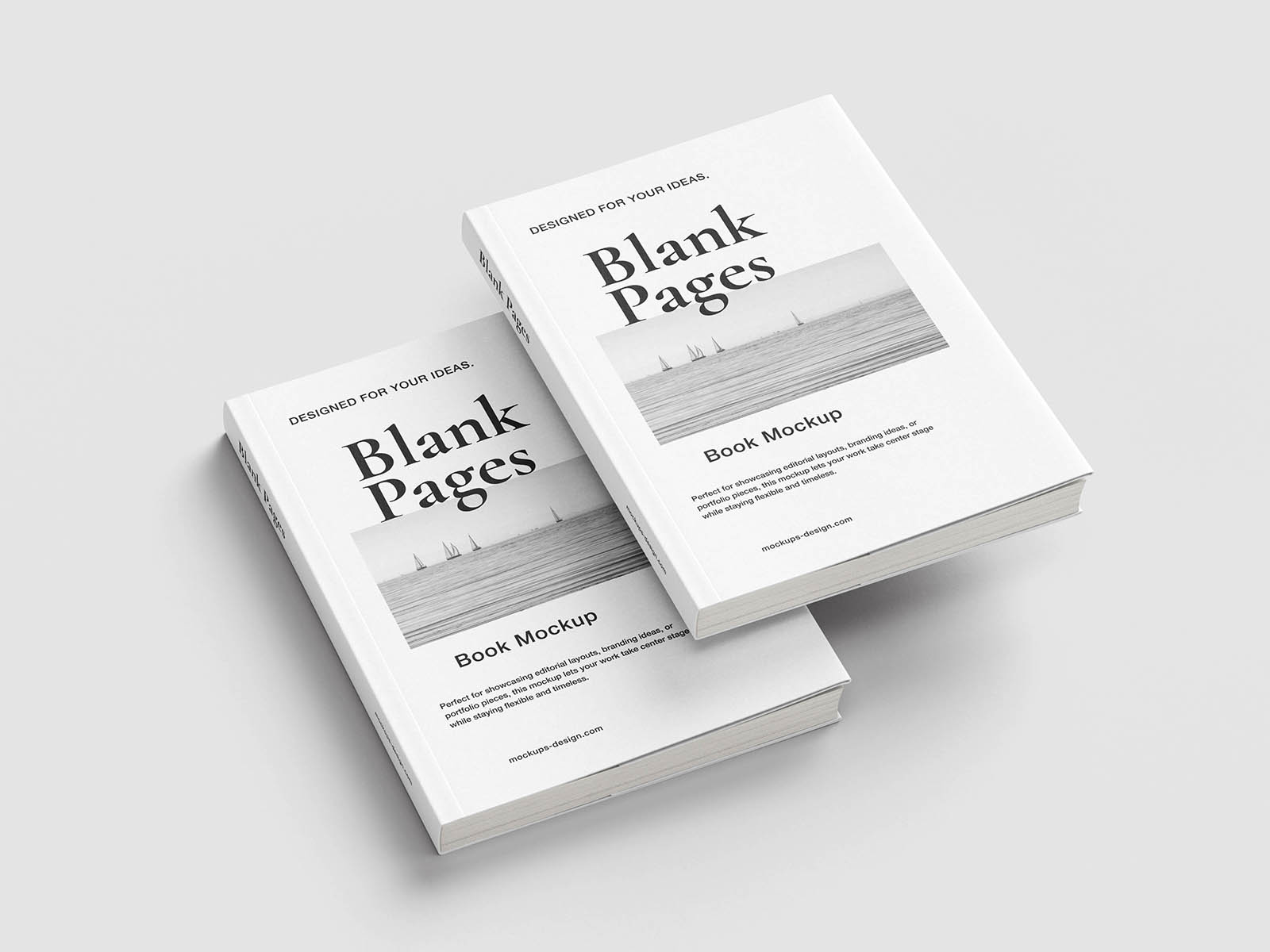 Softcover book with flaps mockup