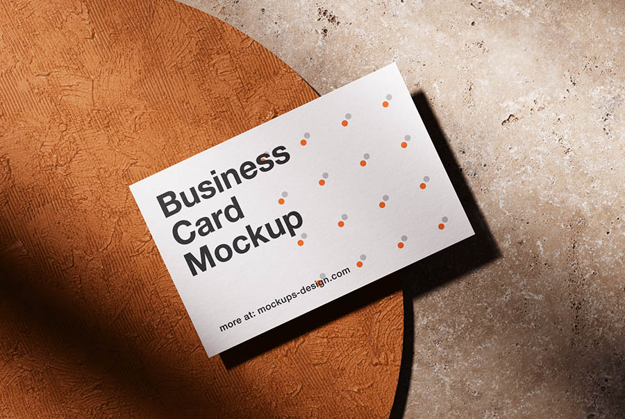 Textured studio business card mockup