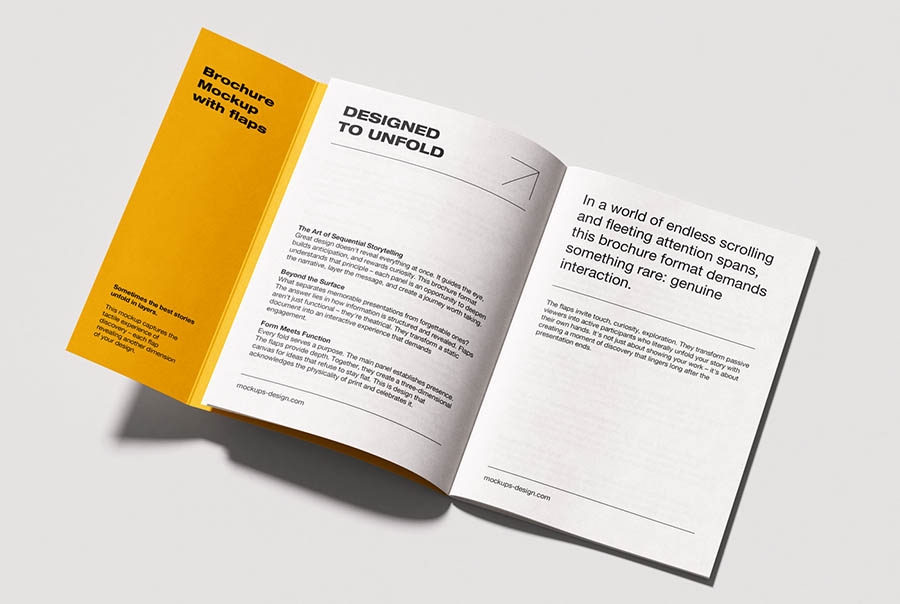 A5 brochure with flaps mockup