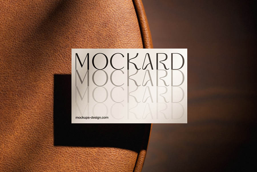 Leather sofa business card mockup