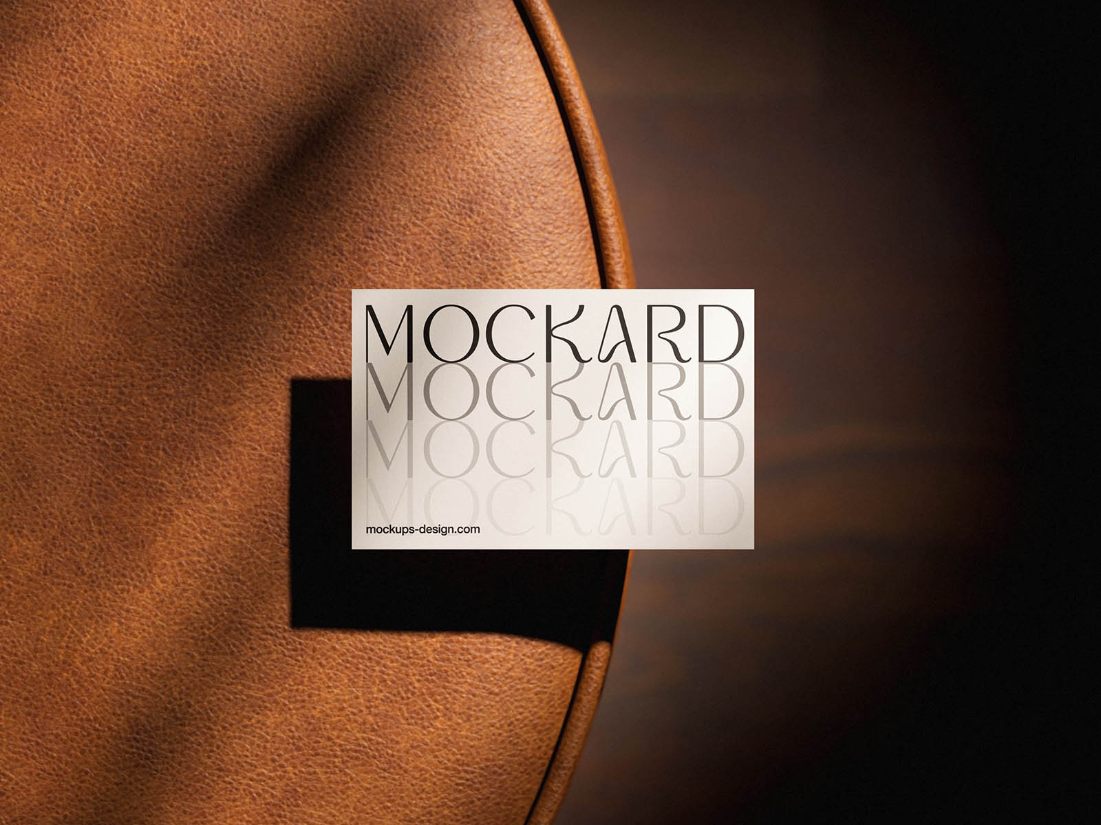 Leather sofa business card mockup