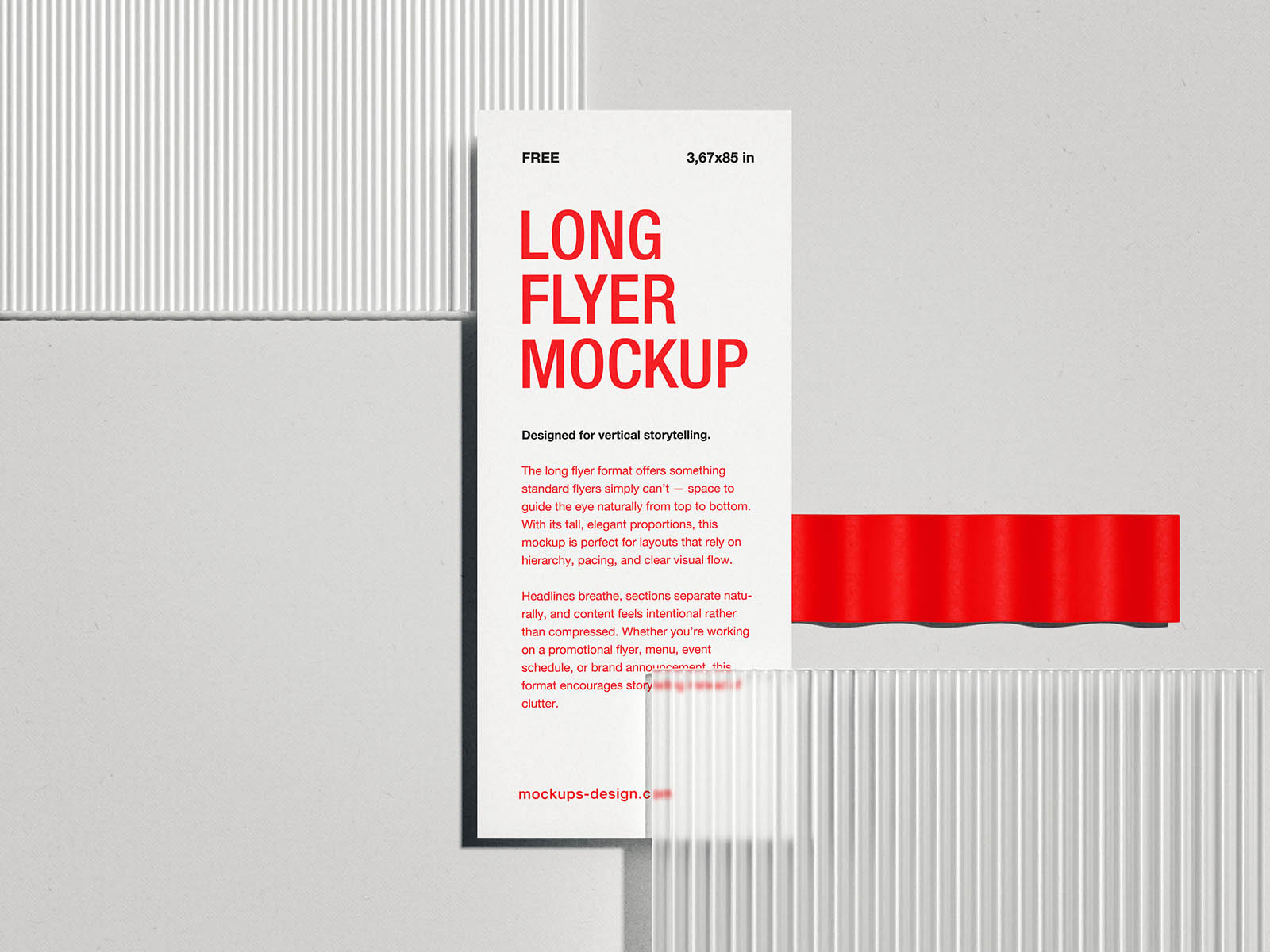 Vertical slim long flyer mockup