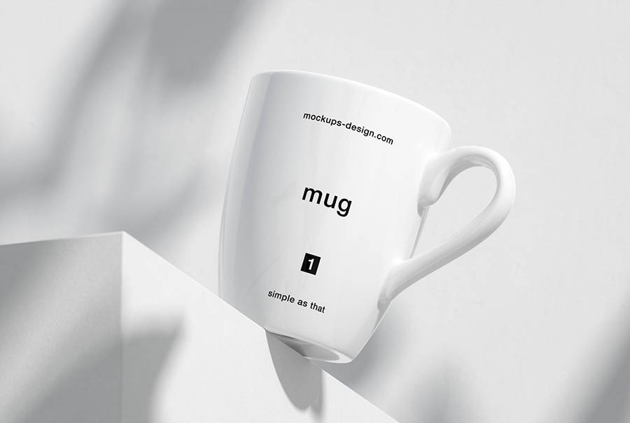 Minimal white mug mockup