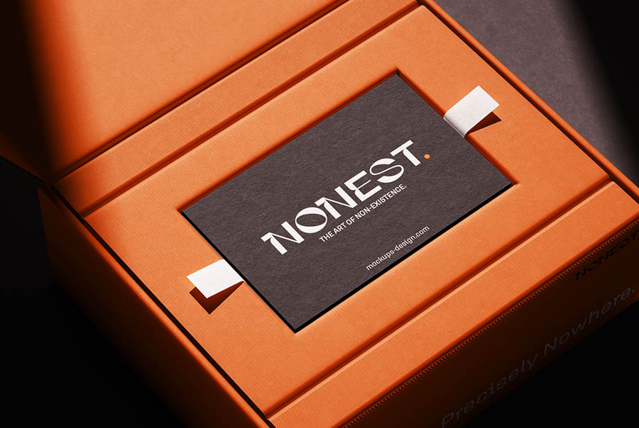 Luxury business cards box mockup