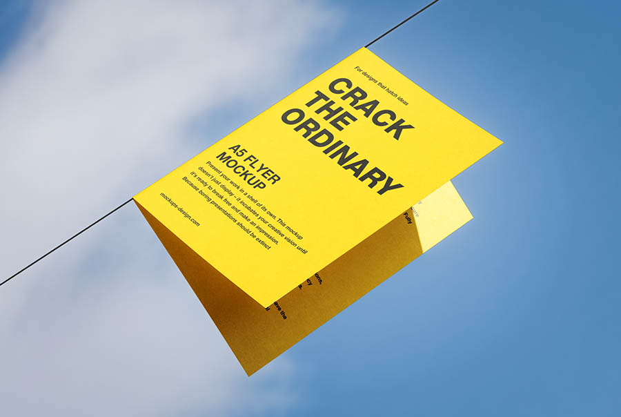 Outdoor A5 folded flyer mockup