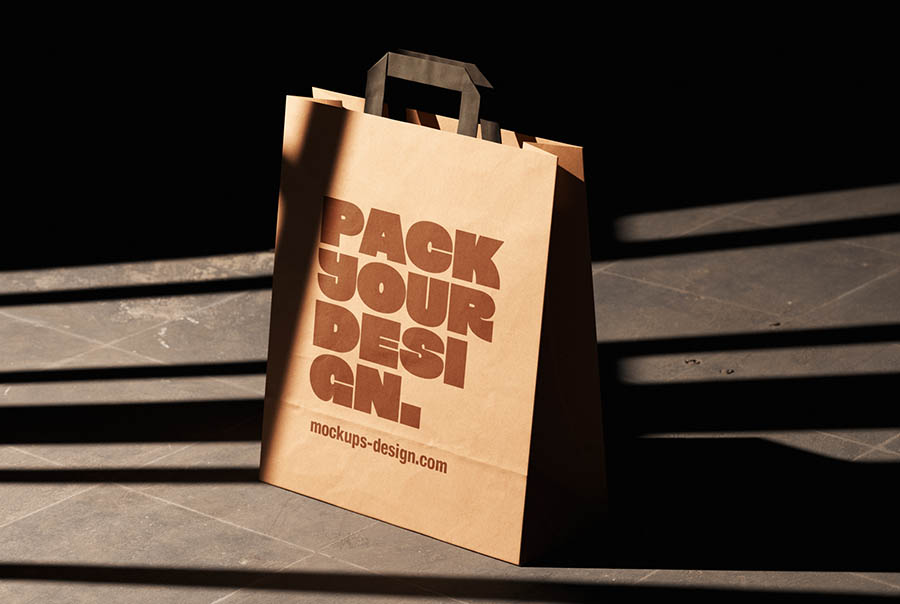 Eco-friendly paper bag mockup