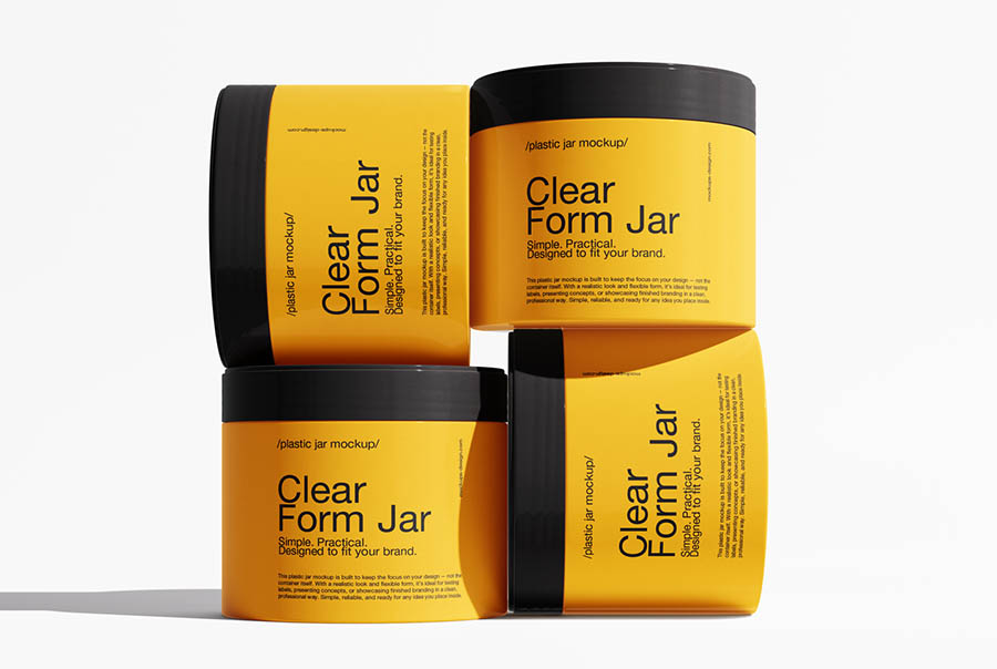 Versatile plastic jar mockup