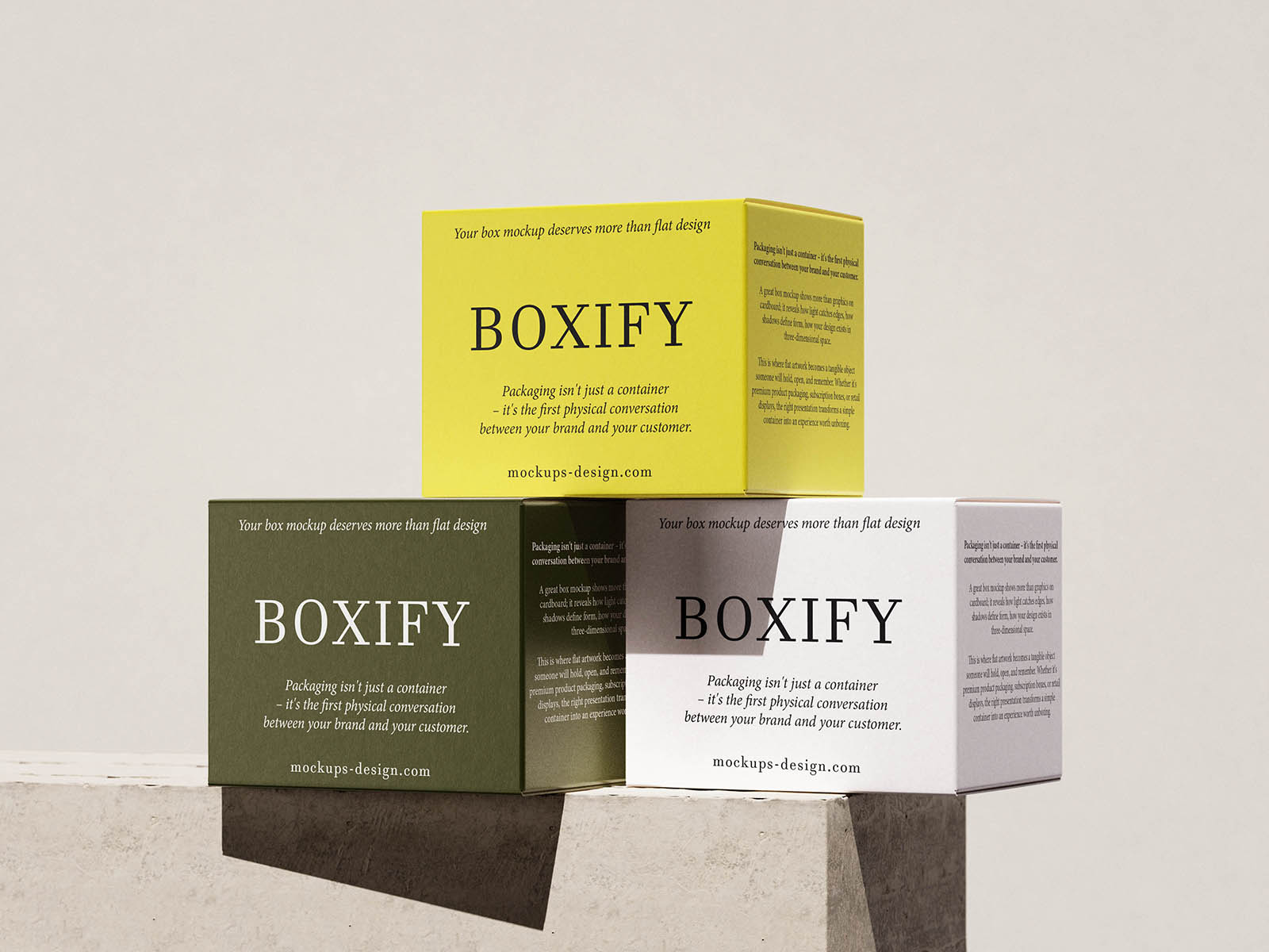 Square cardboard box mockup