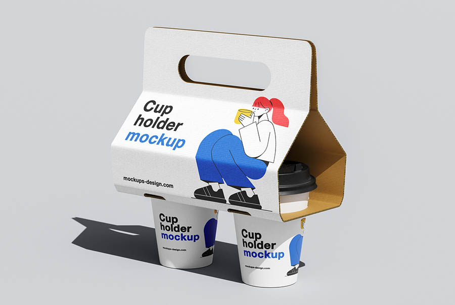 Carry-handle cup holder mockup