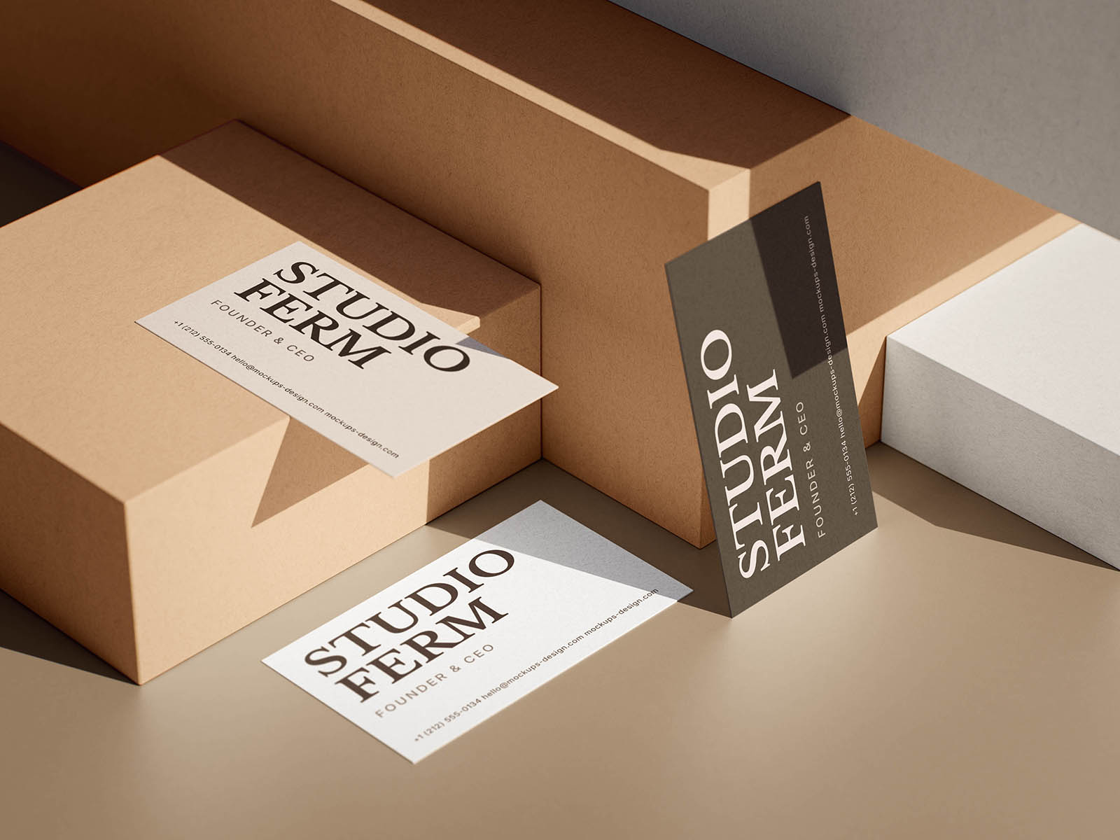Boxed business card mockup