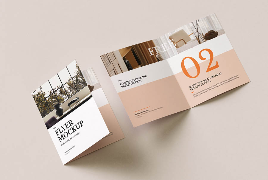 Legal-size half-fold flyer mockup