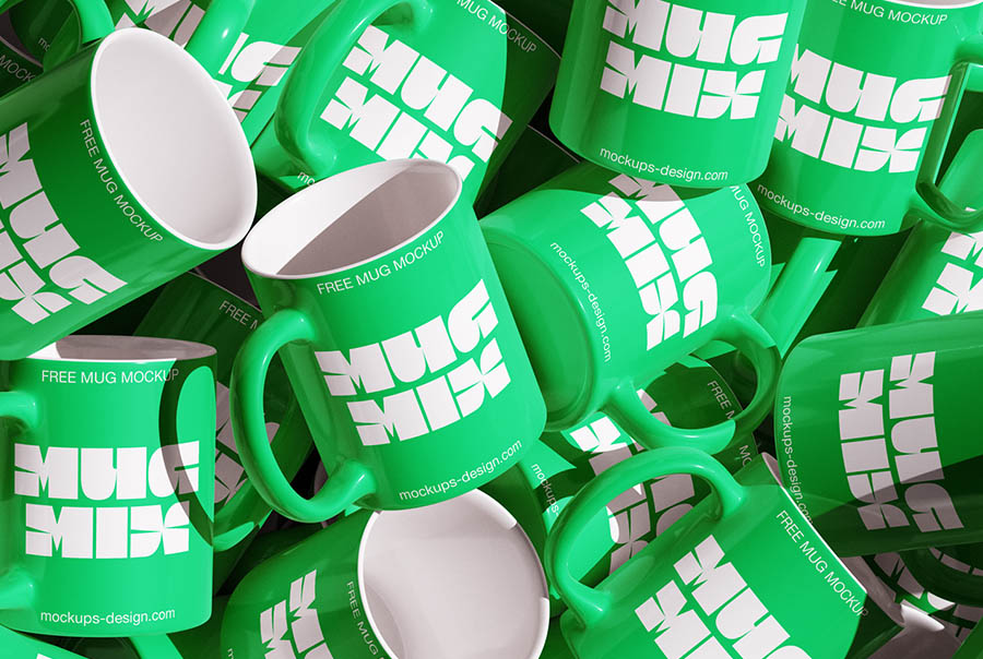 Glossy ceramic mix mug mockup