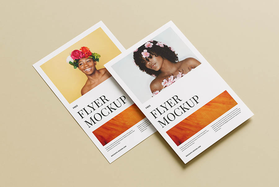 Single-sheet tabloid flyer mockup