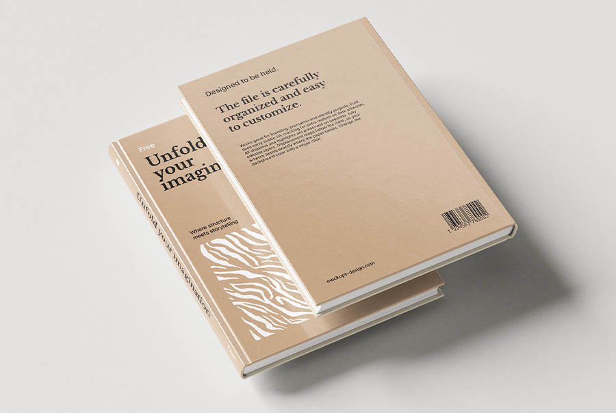 B5 hardcover book mockup