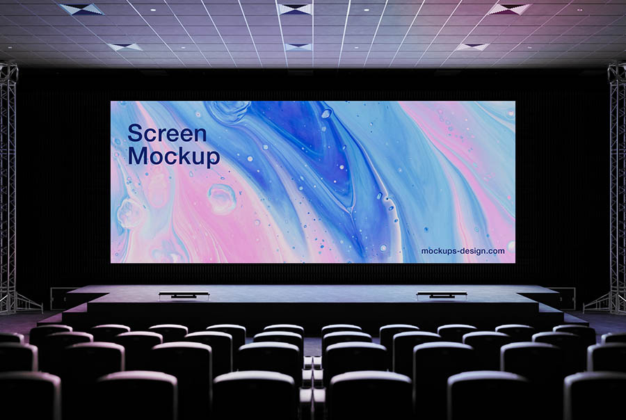 Auditorium LED screen mockup