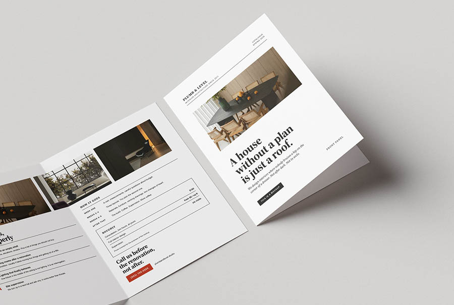 Half-fold tabloid flyer mockup
