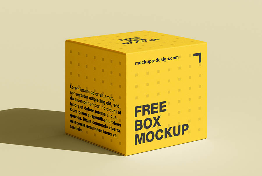Cube-shaped single box mockup