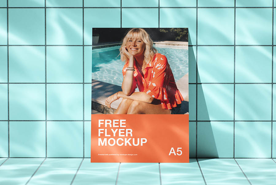 Poolside A5 flyer mockup