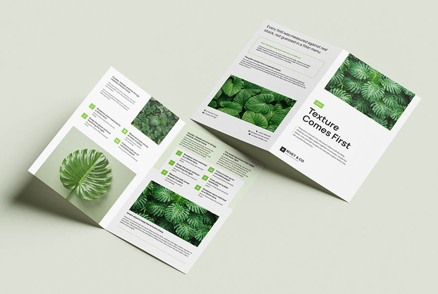 Half-fold letter flyer mockup