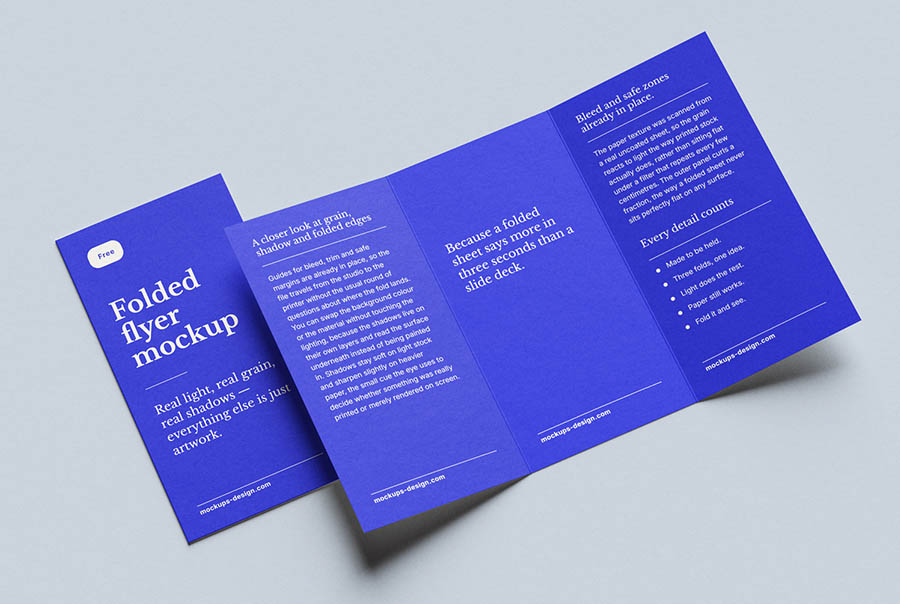 Six-panel trifold flyer mockup