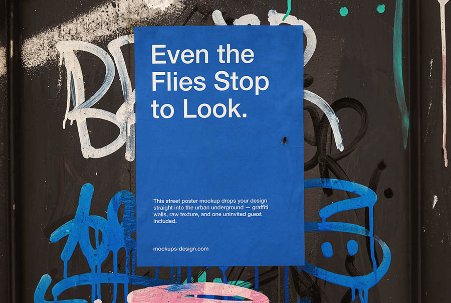 Graffiti wall poster mockup